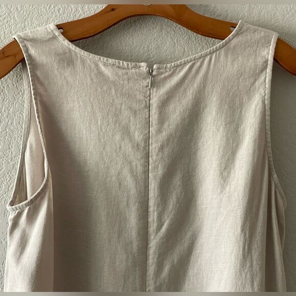 J Crew Factory NWT Linen Blend Shift Mini Dress Size  10 in Silver Sand - Picture 12 of 13